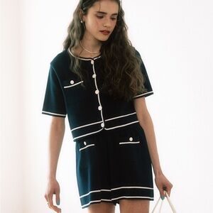 YNH Neat & Tidy Cardigan in Navy